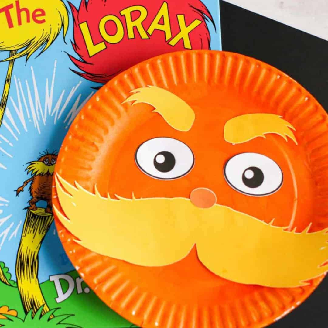 Lorax paper plate craft for dr seuss fans