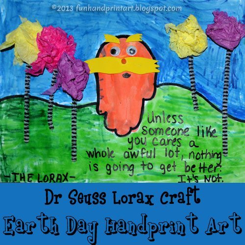 Dr seusss handprint lorax d art