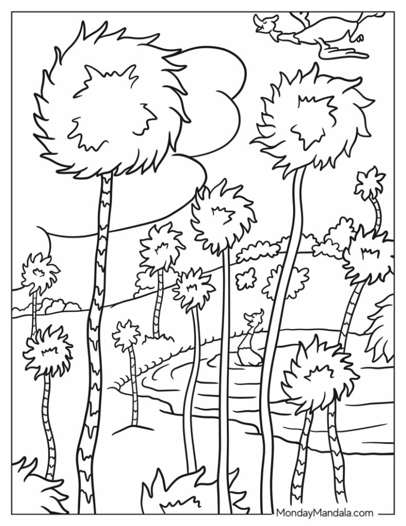 Dr seuss coloring pages free pdf printables