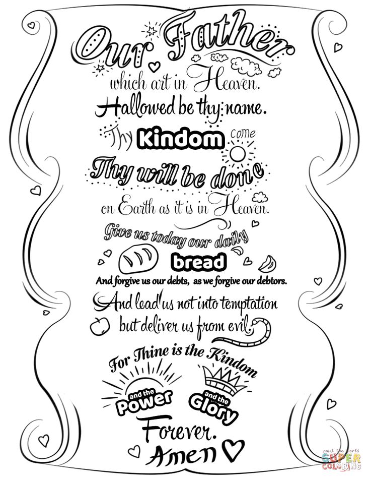 Click the lords prayer doodle coloring pages to view printable version or color it online patibâ lords prayer crafts the lords prayer prayers for children