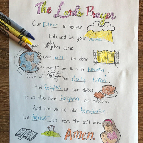 Lords prayer coloring page