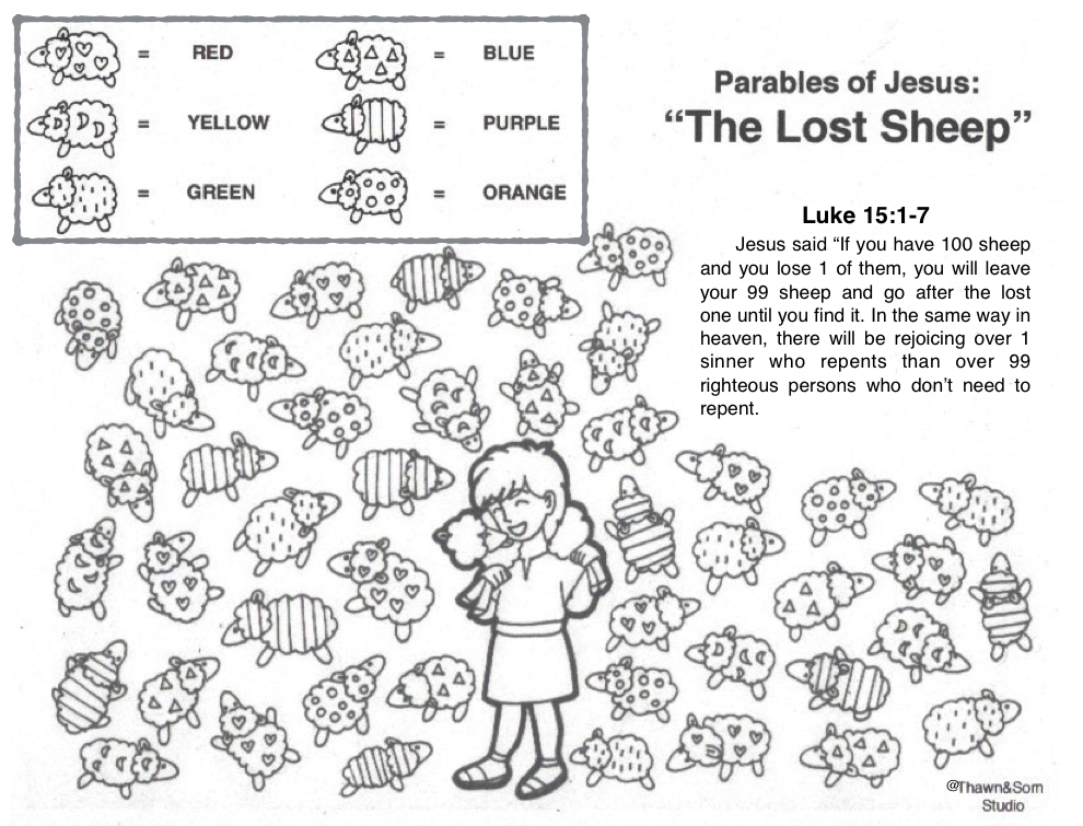 The parable of the lost sheep the lost sheep free bible coloring pages the lost sheep activity