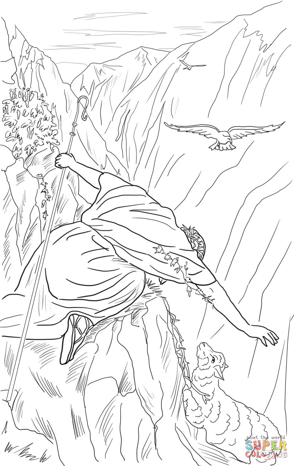 The lost sheep coloring page free printable coloring pages