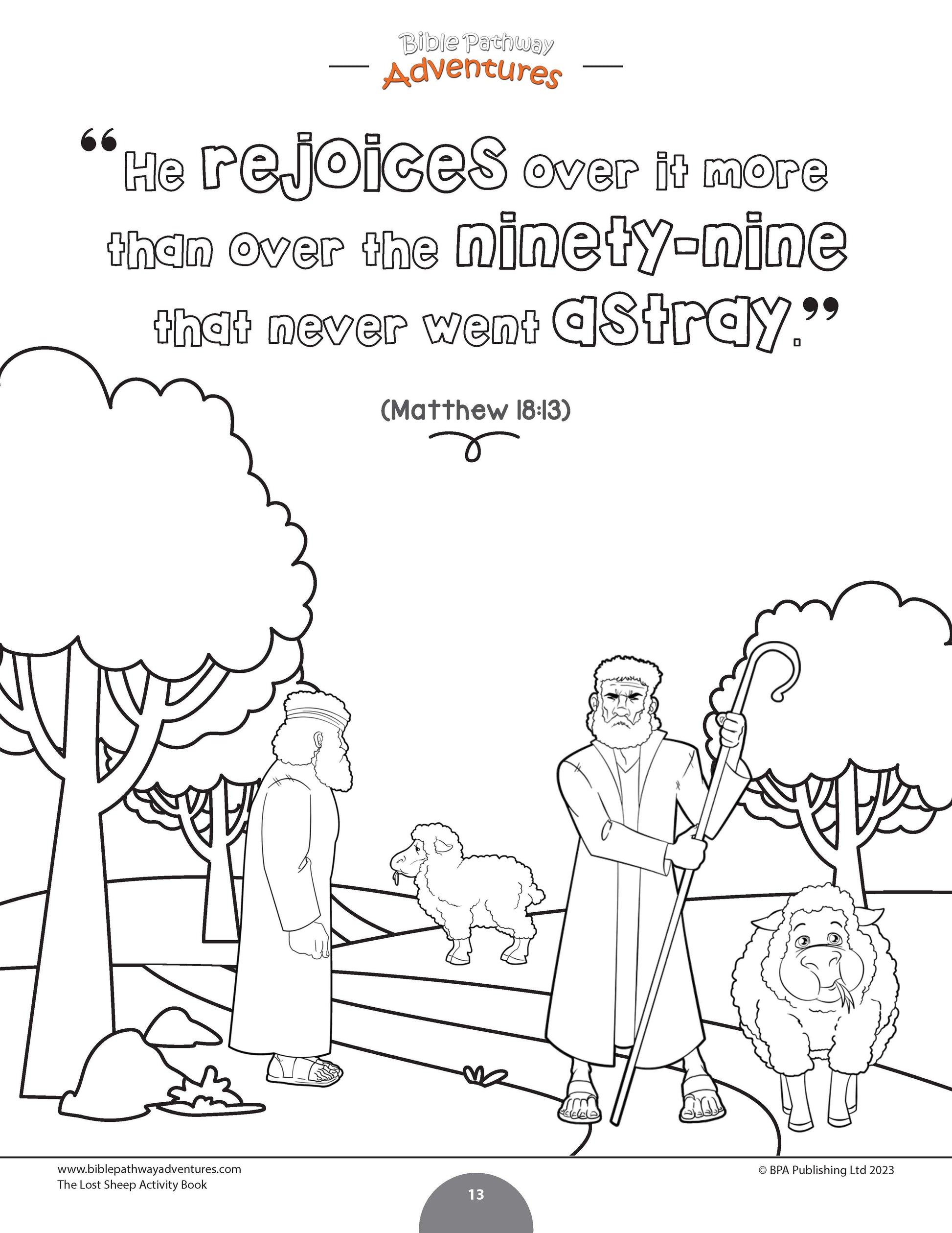 Parable of the lost sheep activity book pdf â bible pathway adventures