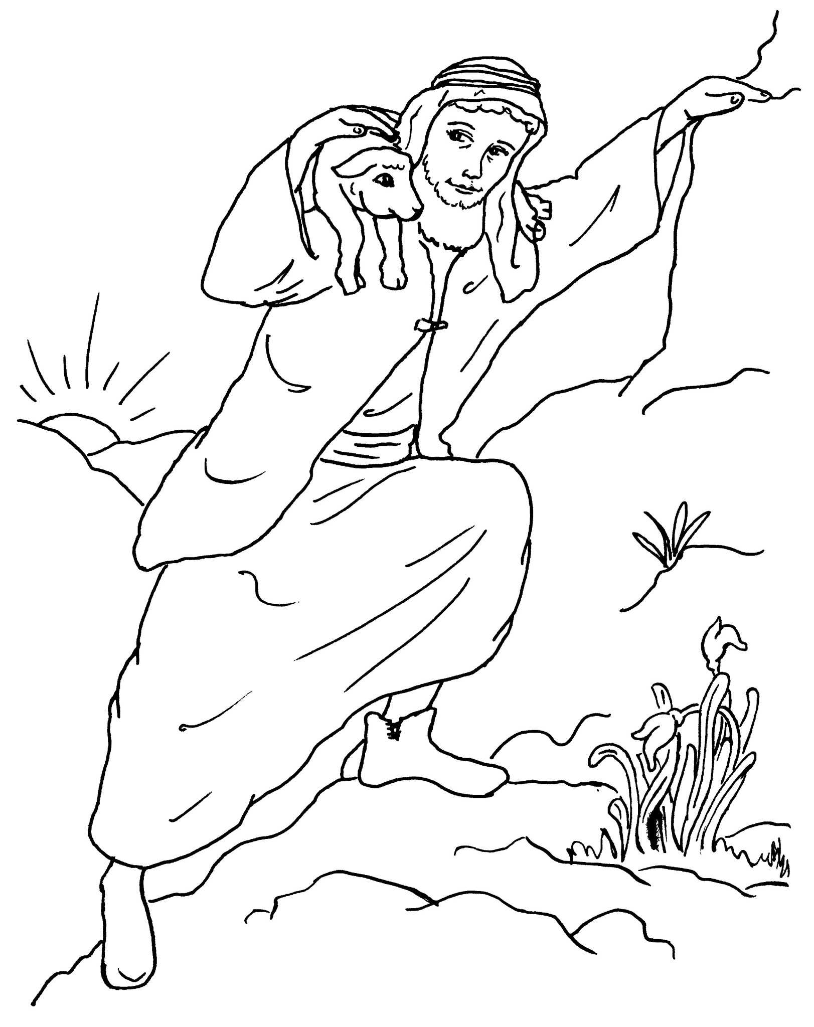 Good shepherd and parable of the lost sheep coloring pages