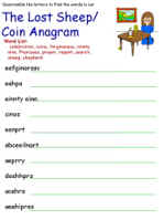 Lost sheeplost coin printable activity pages