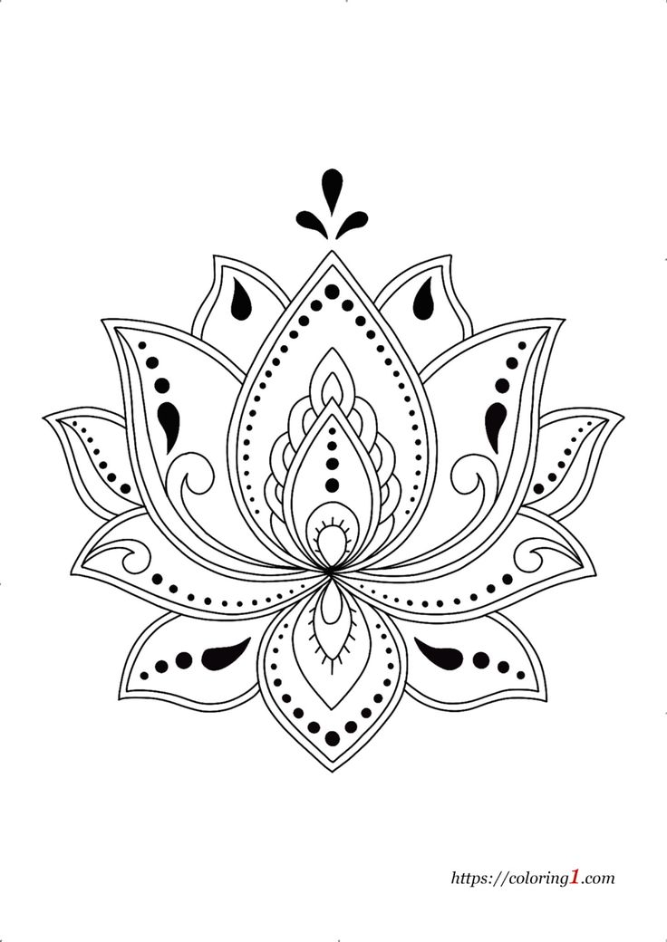 Lotus flower mandala colorg pages