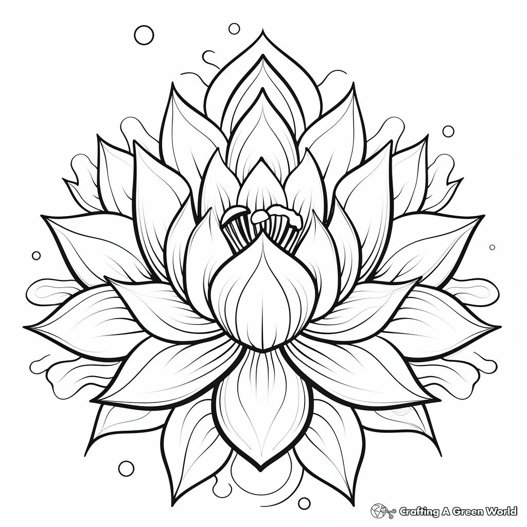 Lotus for adults coloring pages