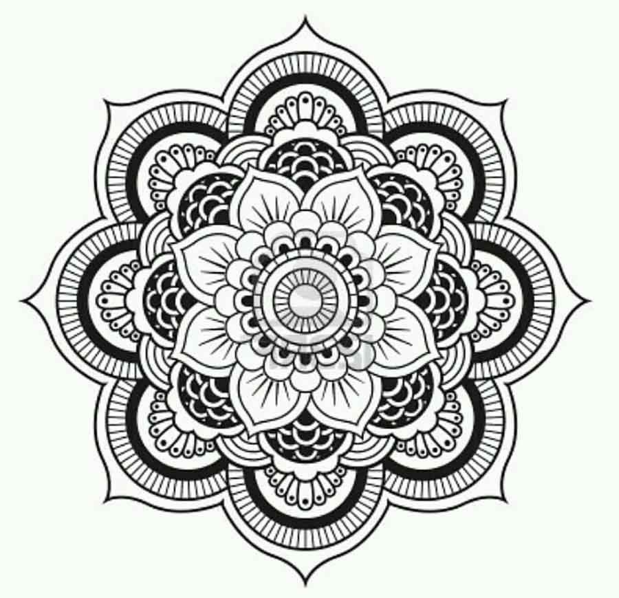 Lotus flower mandala coloring page