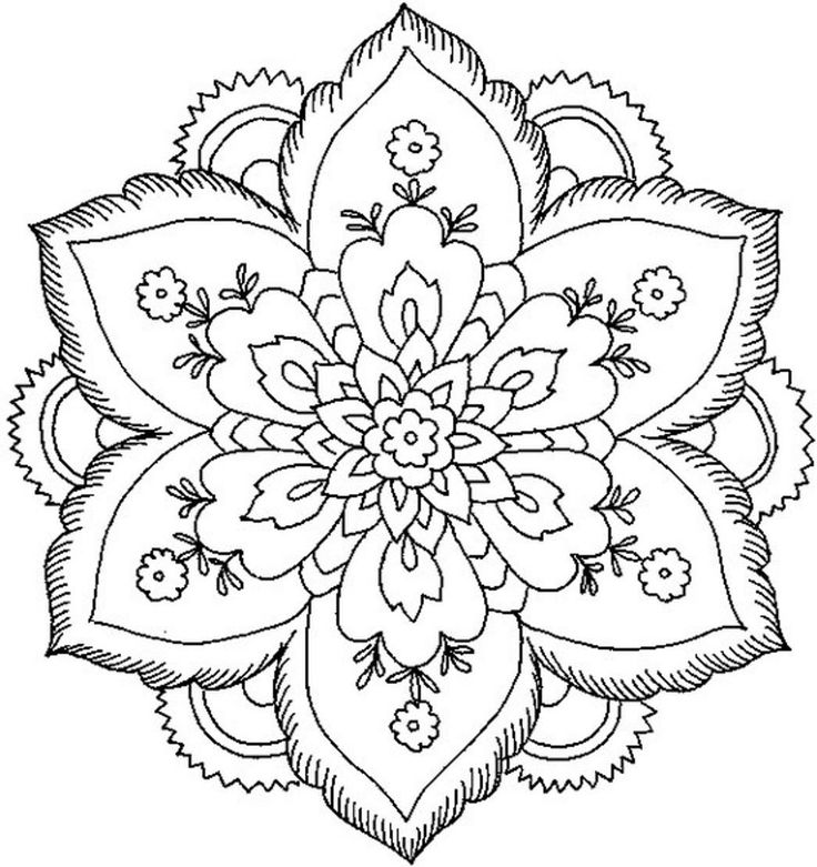 Flower mandalas for coloring