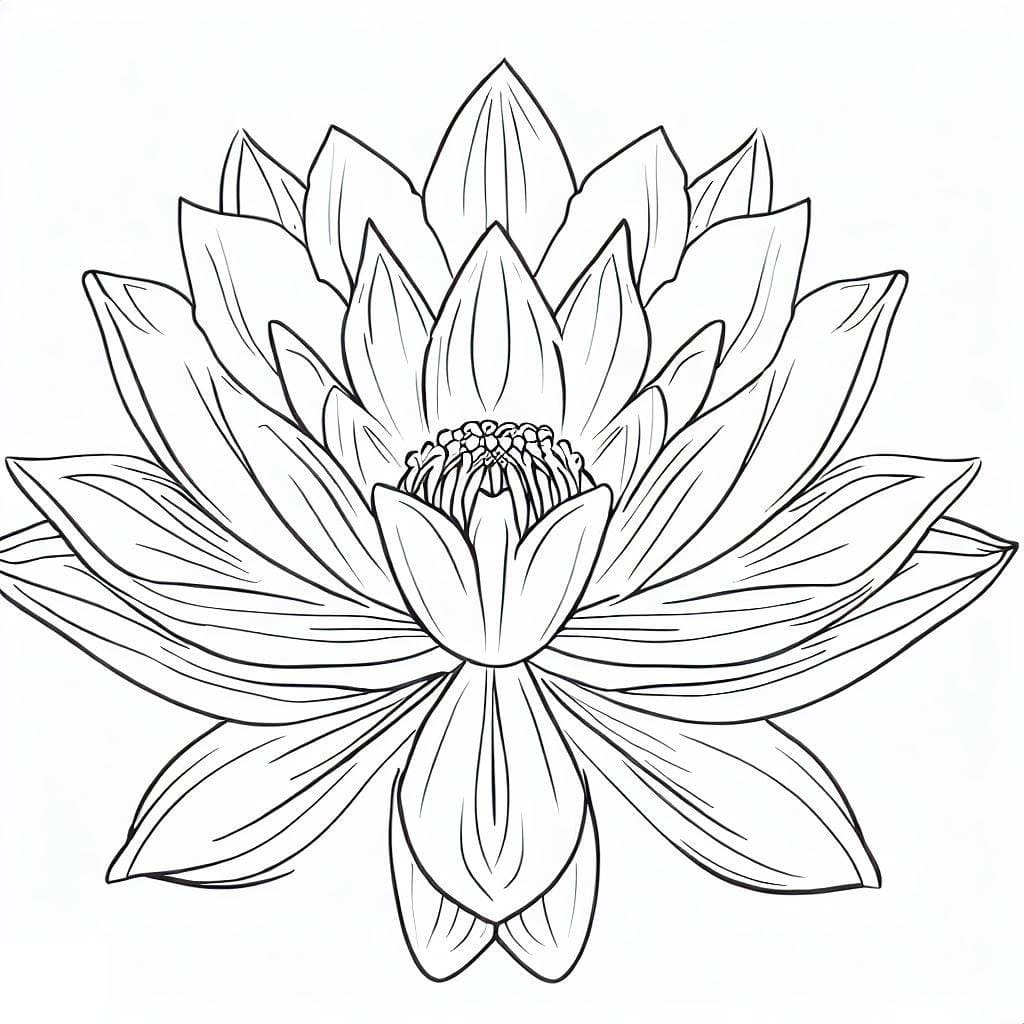 Very beautiful lotus coloring page