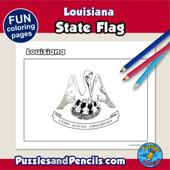 Louisiana symbols coloring pages with map and state flag state symbols