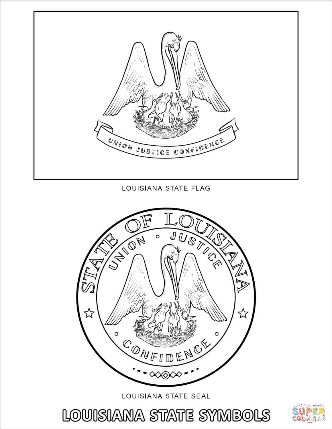 Louisiana state symbols coloring page free printable coloring pages