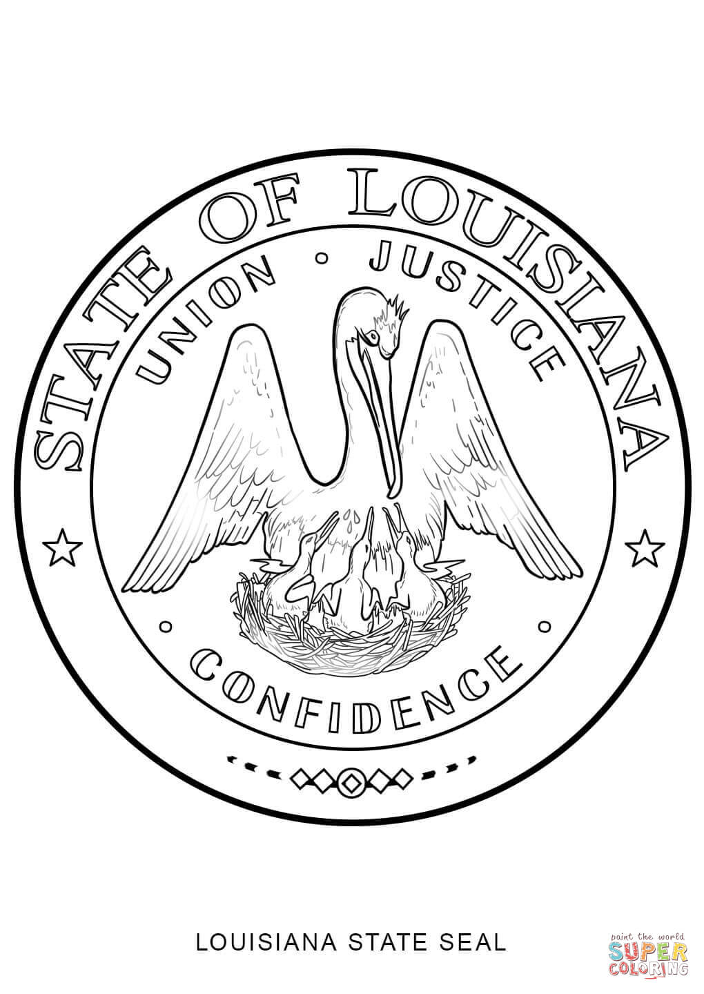 Louisiana state seal coloring page free printable coloring pages