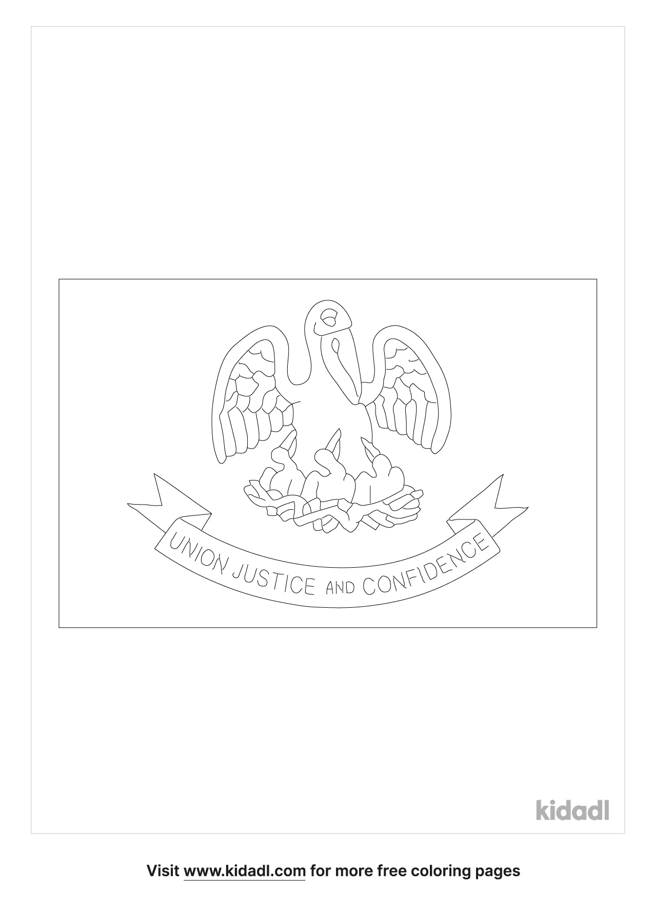 Free louisiana state flag coloring page coloring page printables