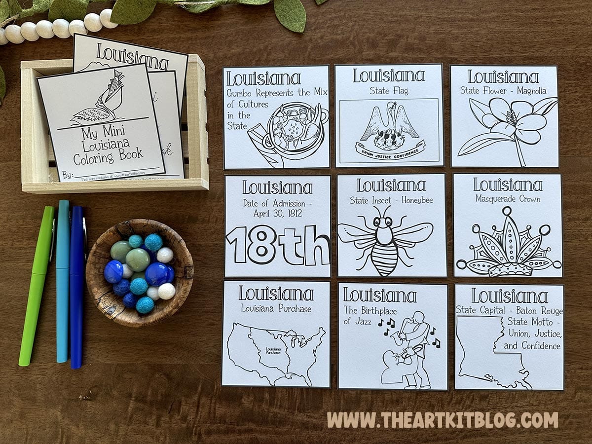 Mini louisiana coloring pages for the states free printables â the art kit