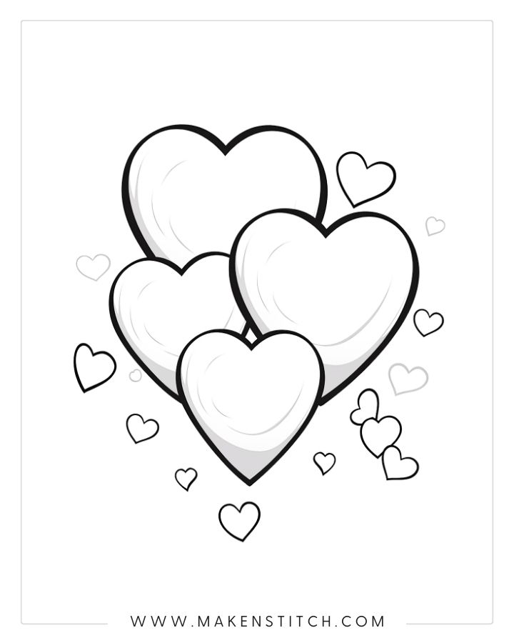 Free valentines heart coloring pages for kids and adults