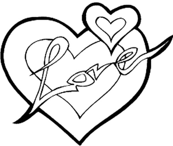 Heart of love coloring page