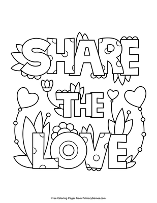 Share the love coloring page â free printable pdf from