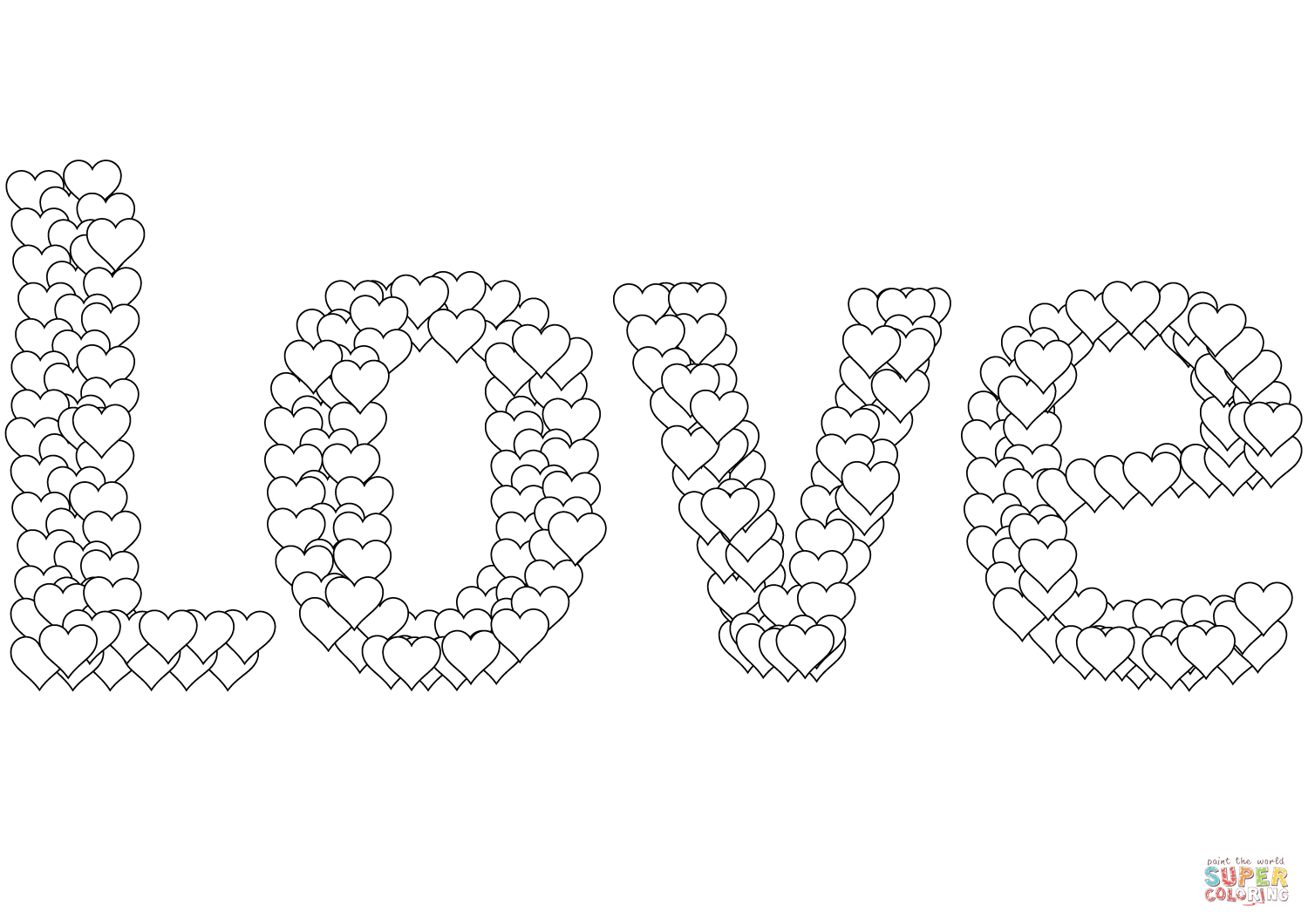 Love coloring page free printable coloring pages