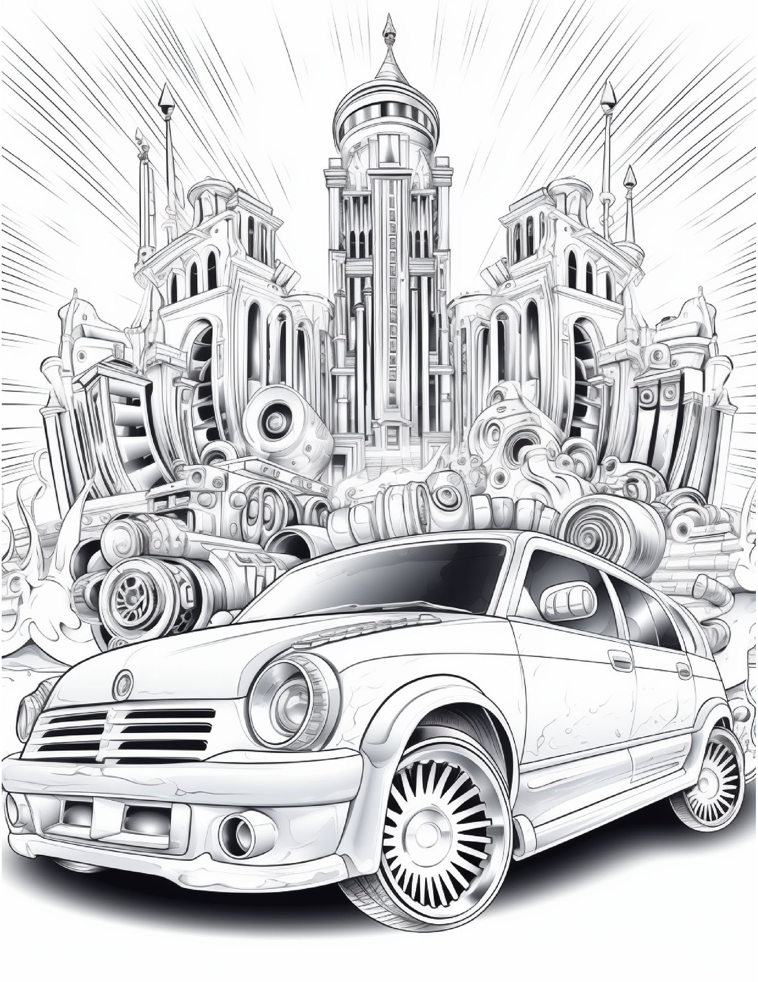 Vintage car and truck coloring pages