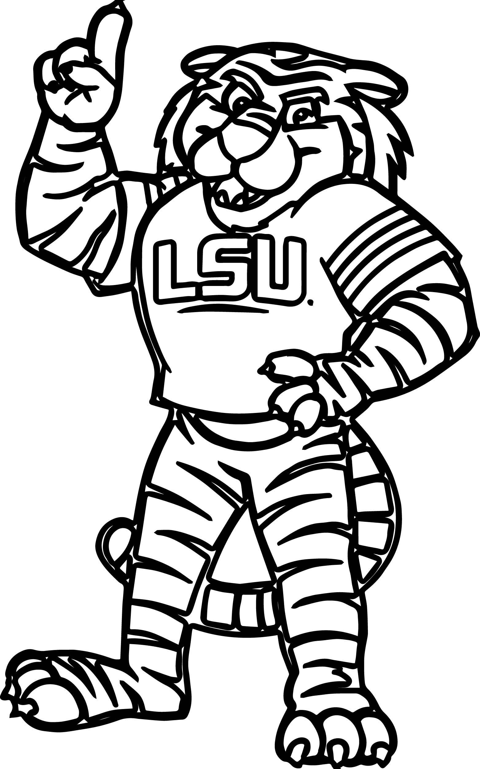 Nice lsu one finger tiger coloring page football coloring pages lsu coloring pages