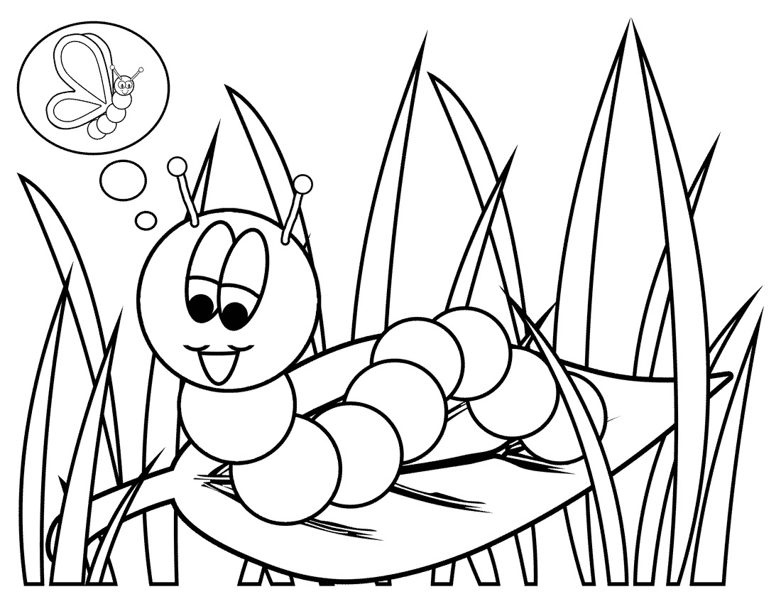 Free printable caterpillar coloring pages for kids