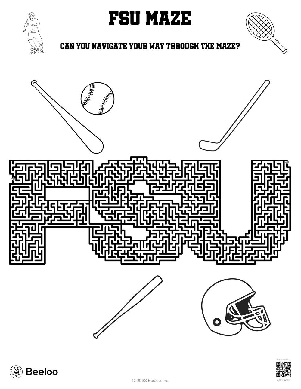 Fsu maze â printable crafts and activities for kids