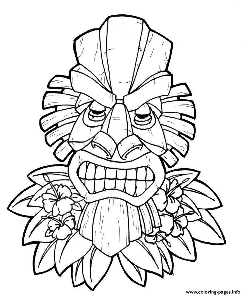 Hawaiian luau beautiful coloring page printable