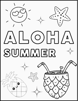 Hawaiian tropical luau party coloring pages