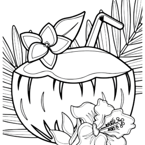 Coconut coloring pages printable for free download