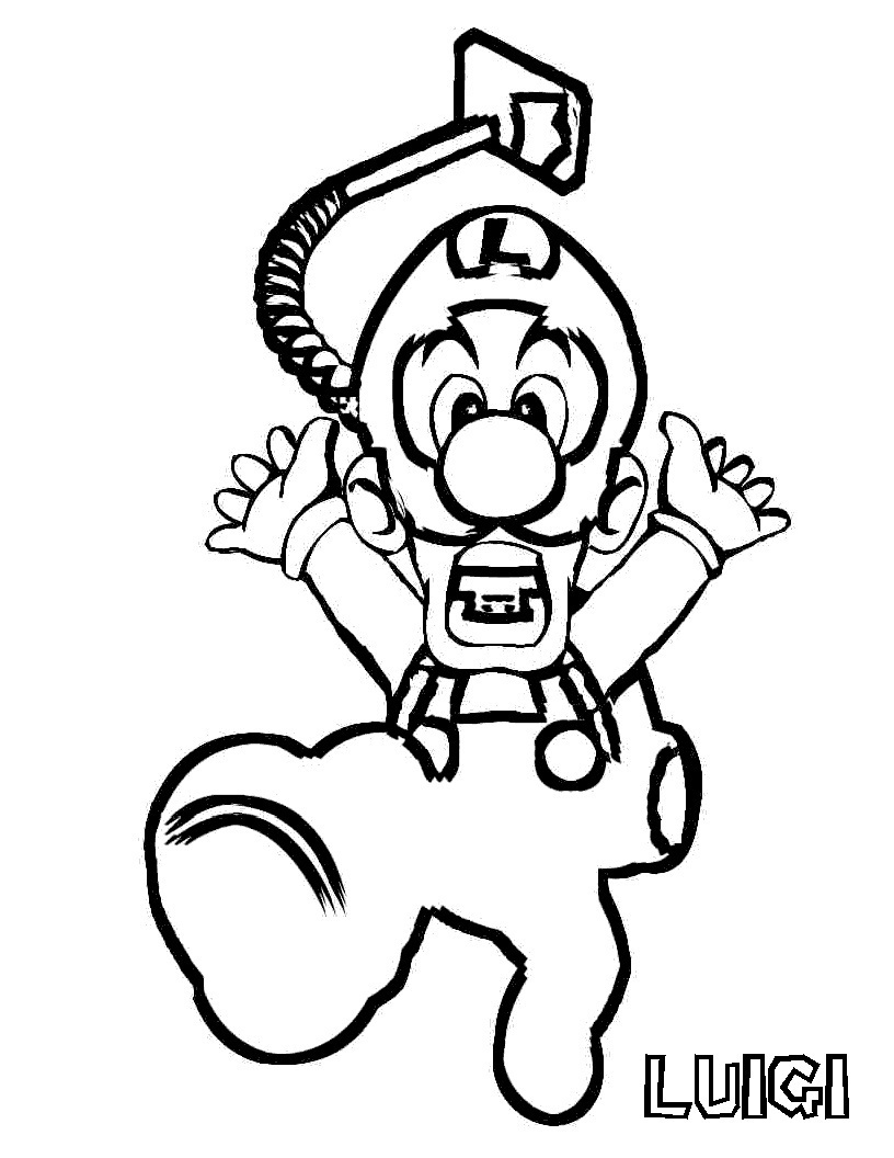 Free printable luigi coloring pages for kids