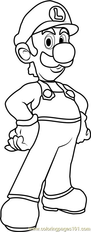 Luigi coloring page for kids