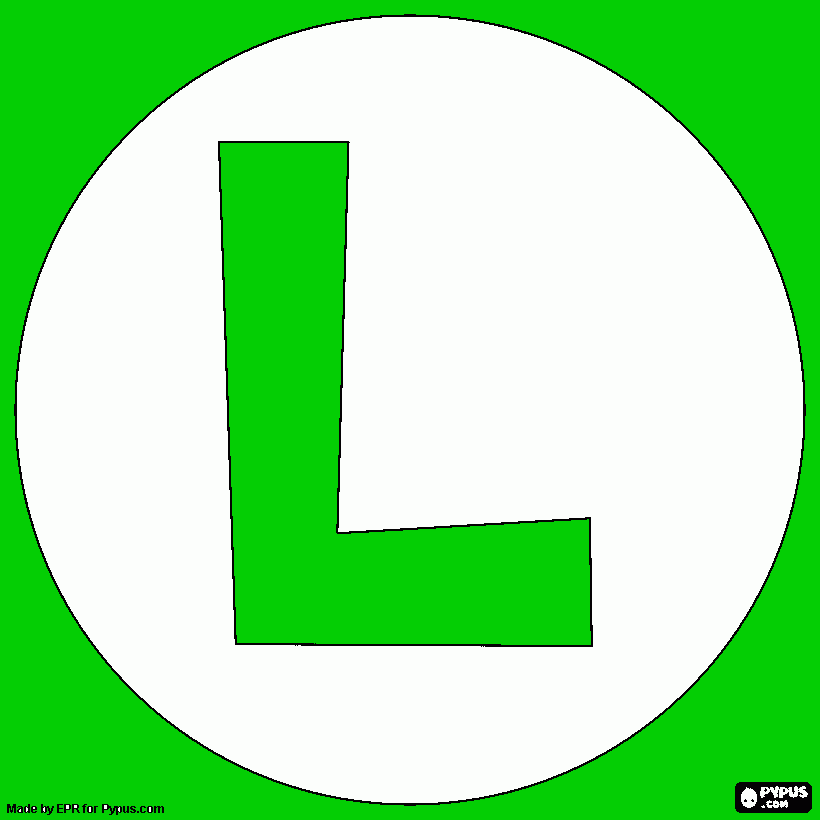 Luigi logo coloring page printable luigi logo