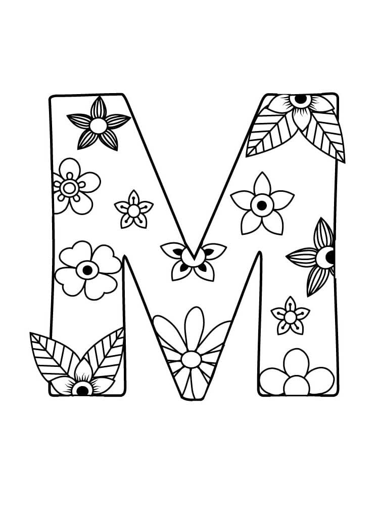 Letter m coloring pages