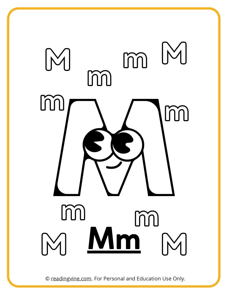 Letter m coloring pages