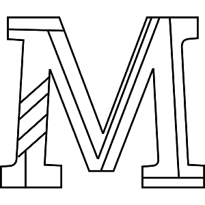 Uppercase m coloring page