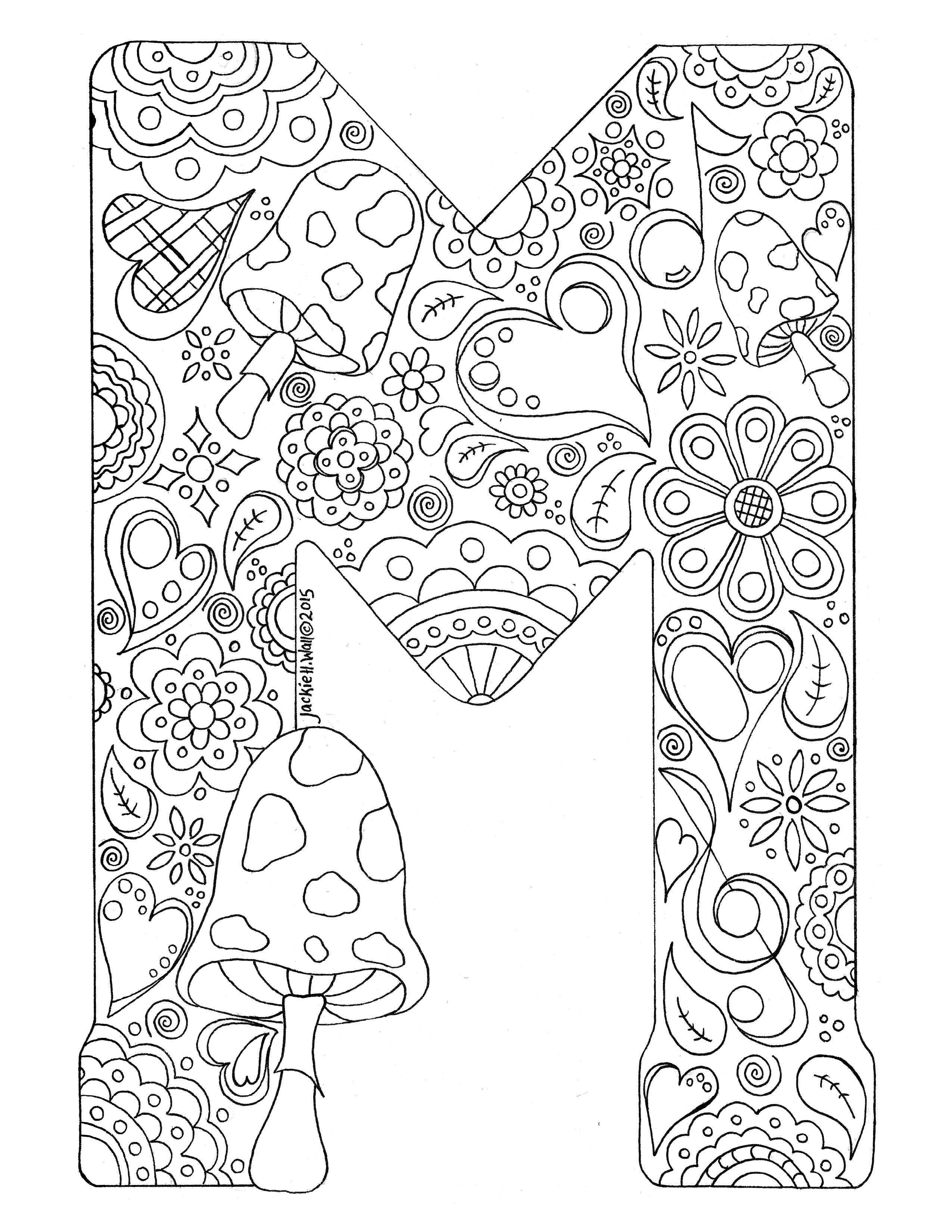 Letter m colouring page â jackie wall studio