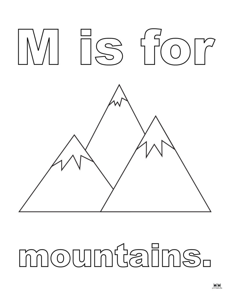 Letter m coloring pages