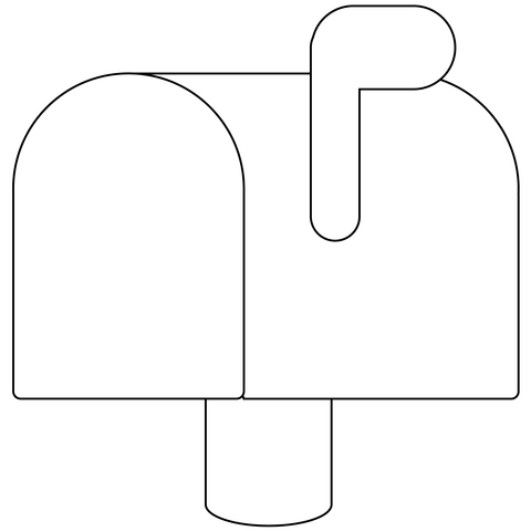 Closed mailbox raised emoji coloring page free printable coloring pages