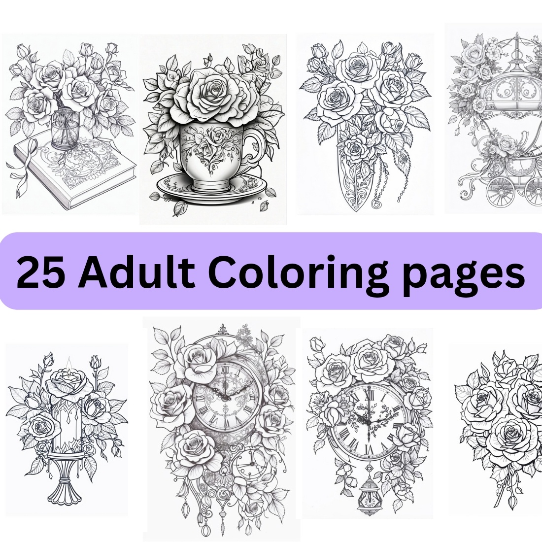 Printable rose designs adult coloring pages coloring pages for adults