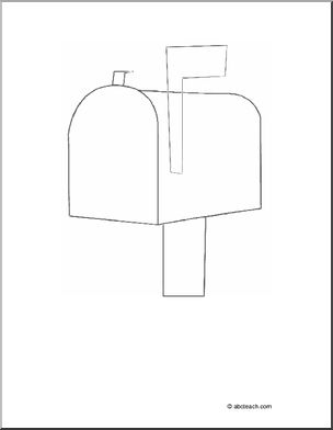Coloring page mailbox