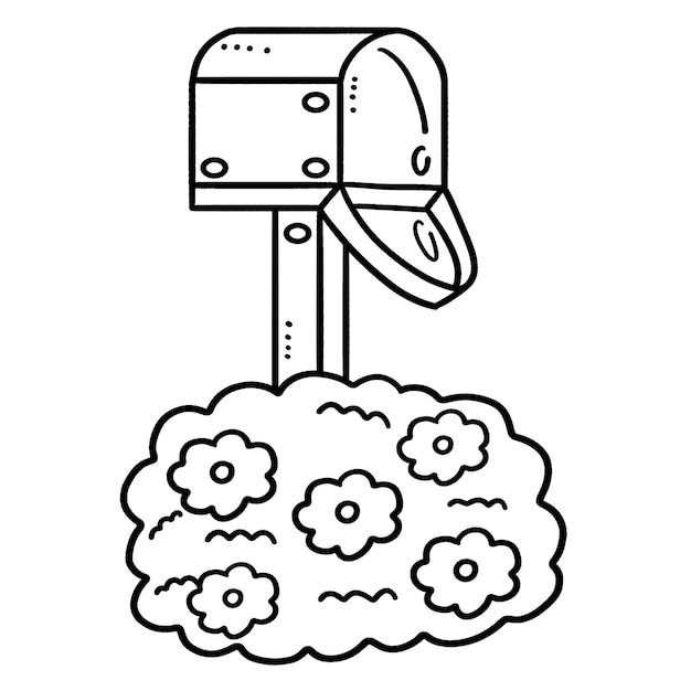 Premium vector mail box isolated coloring page for kids