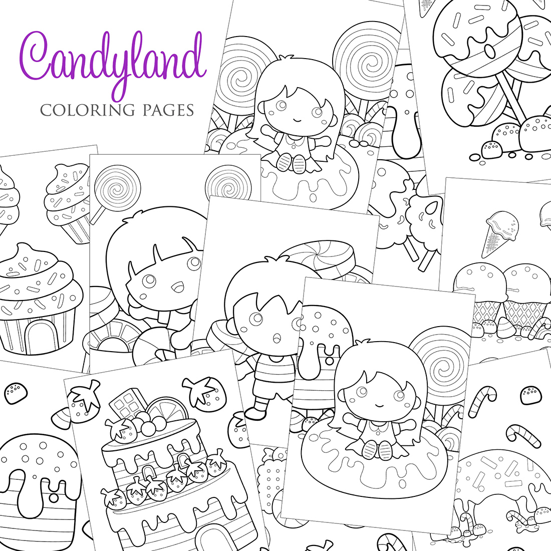 Candyland kids adult a coloring pages