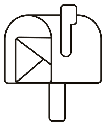 Open mailbox with raised flag coloring page free printable coloring pages