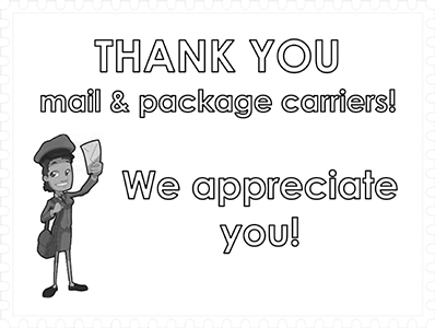 Thank your mail carrier coloring pages national postal museum