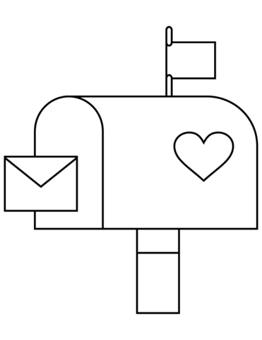 Valentines day mailbox coloring page free printable coloring pages