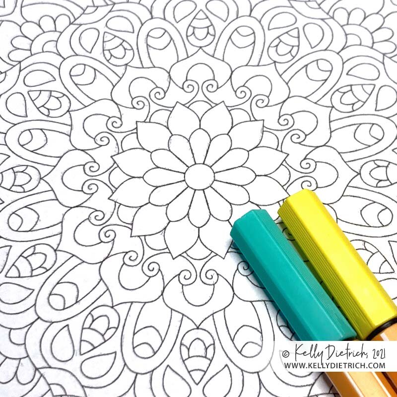 June free mandala coloring page â kelly dietrich mandala art