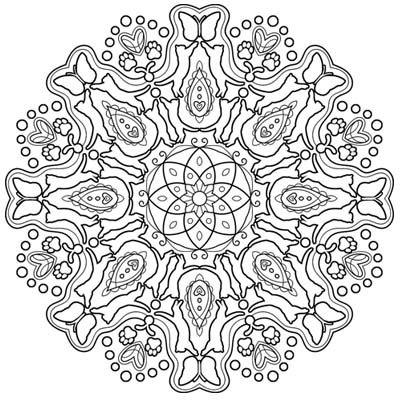 Cat mandala coloring page c