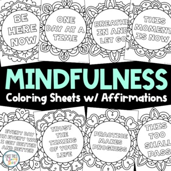 Mindfulness coloring pages for kids teens